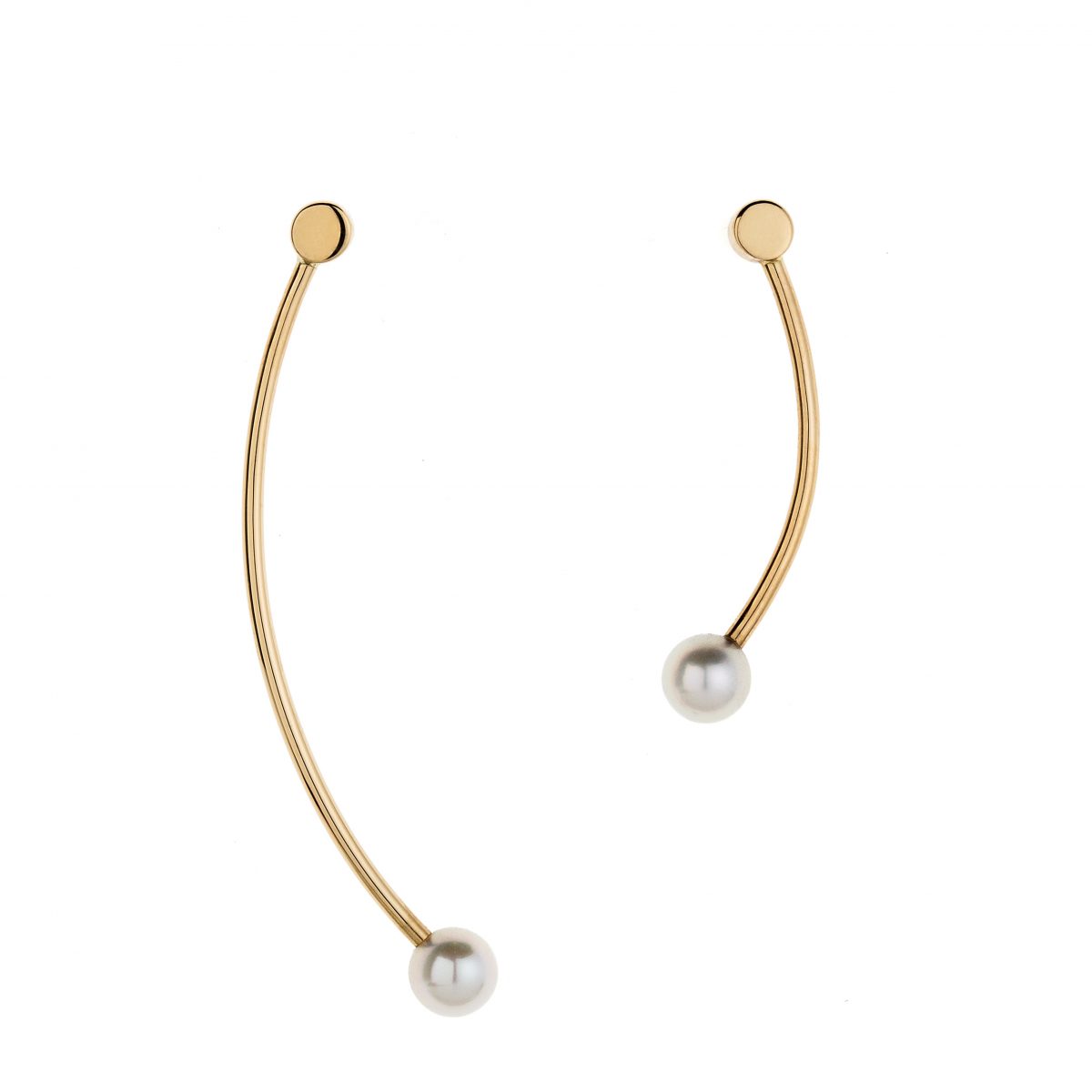 White Pearl Elipse Earrings