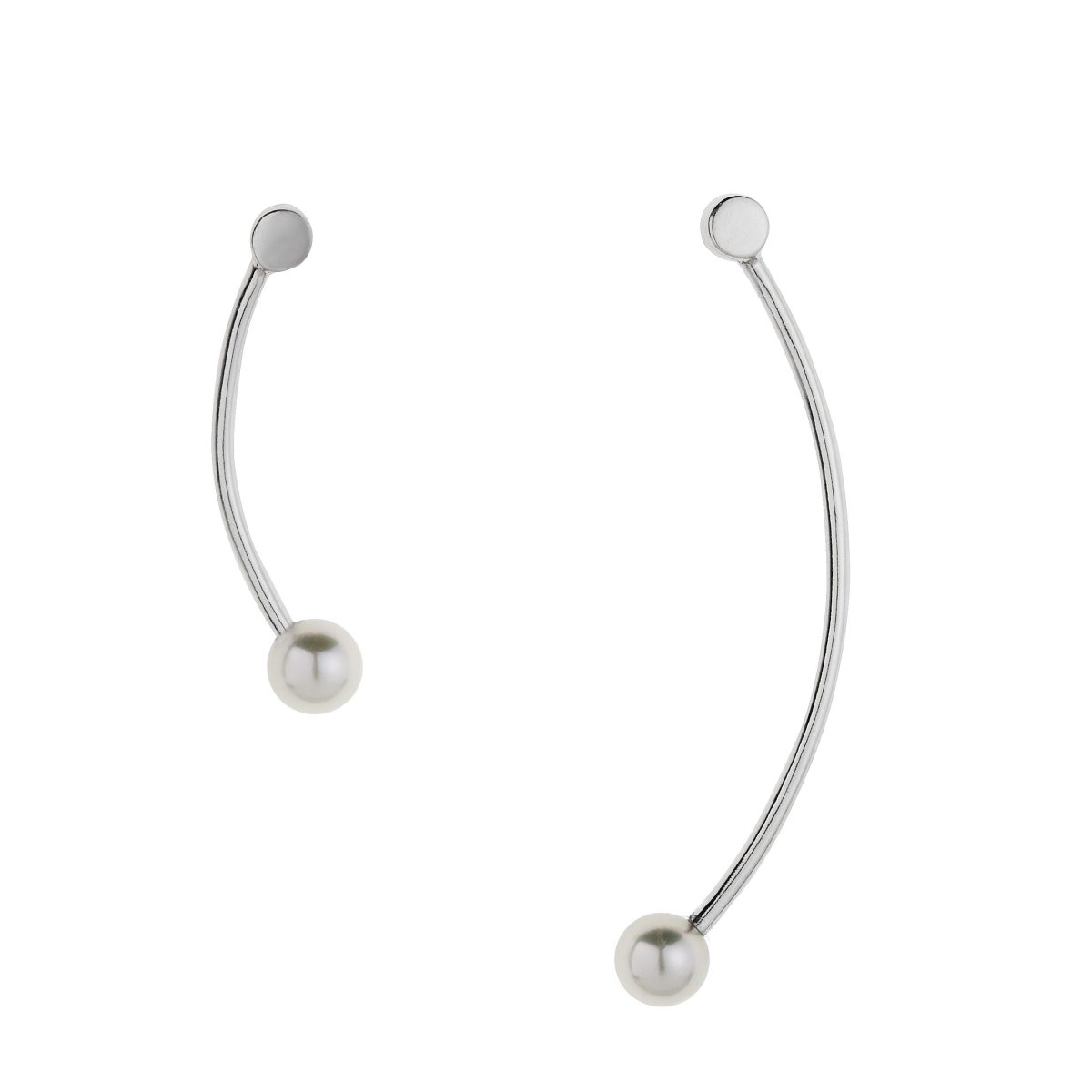 White Pearl Elipse Earrings