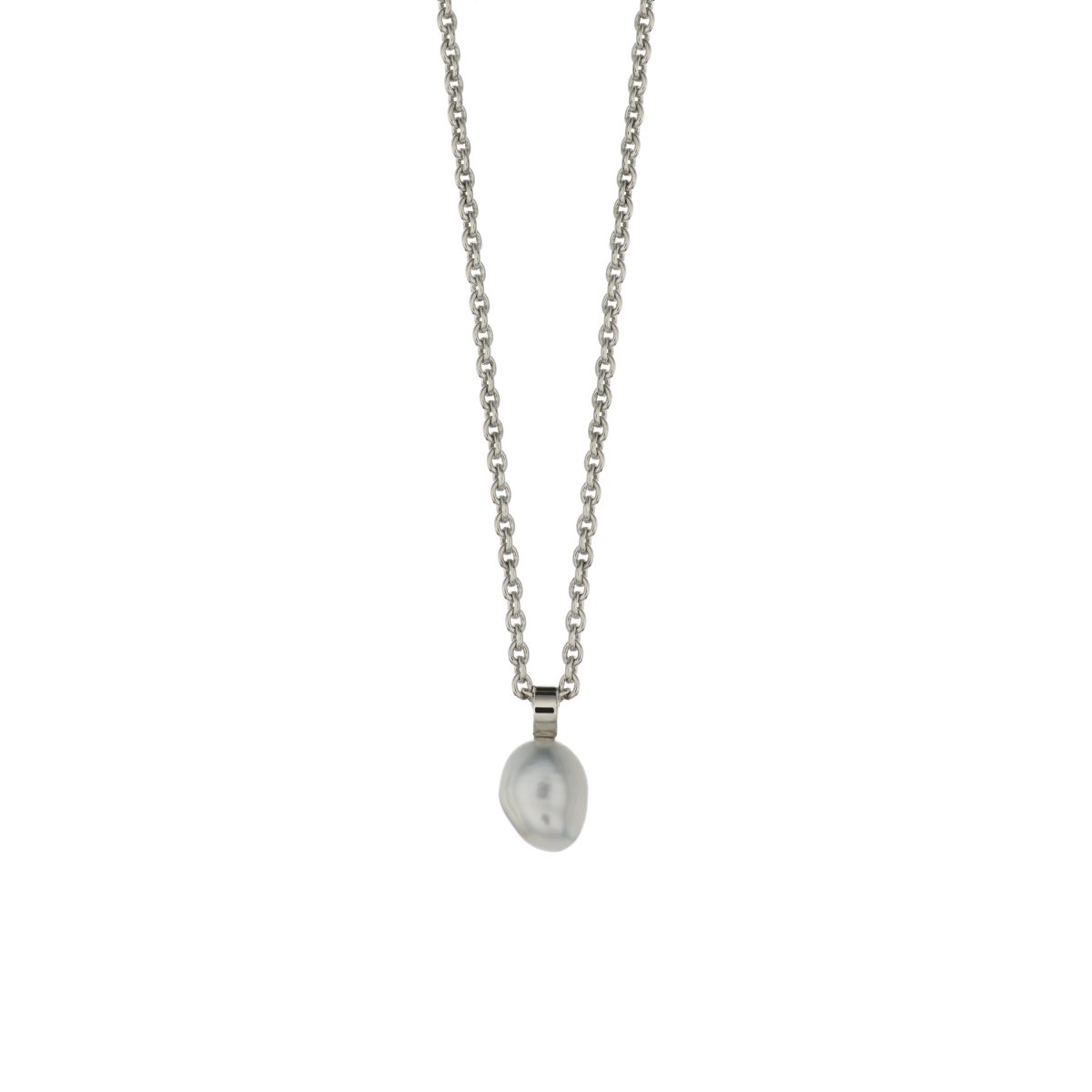 SOUTH SEA KESHI PEARL NECKLACE – SILVER