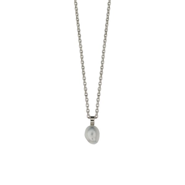 SOUTH SEA KESHI PEARL NECKLACE – SILVER