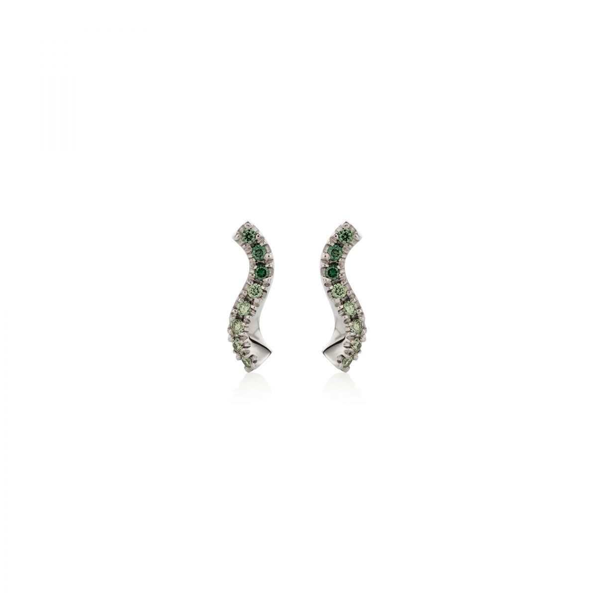 Simona Samojauskaite Twig Green Diamond Earrings 18K Gold 01